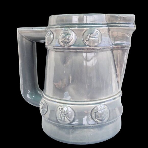 San Clemente Roday California Pottery 60s Vintage Bar Beer Pitcher Mugs Zodiac - Picture 10 of 16